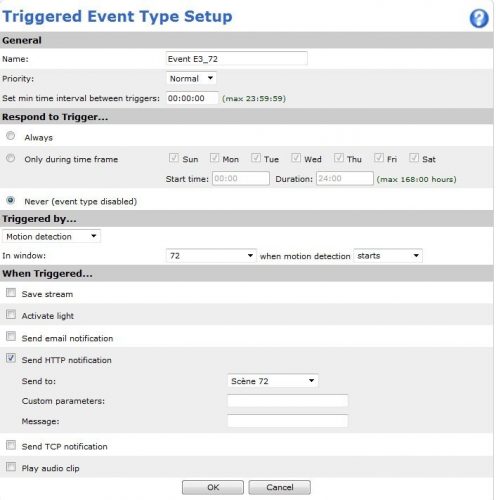 Triggered Event Type Setup