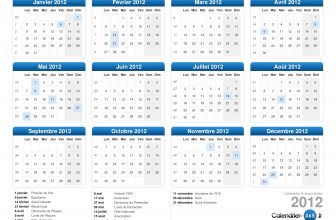 calendrier 2012