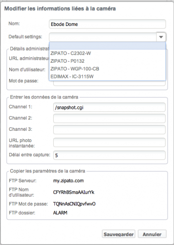 config camera