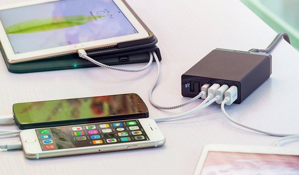 Anker Chargeur Secteur USB PowerPort 6 Ports 60W iPad Adaptateur Secteur USB Chargeur de Voyage pour smartphones et tablettes: iPhone Chargeur mural avec technologie PowerIQ Samsung et autres 