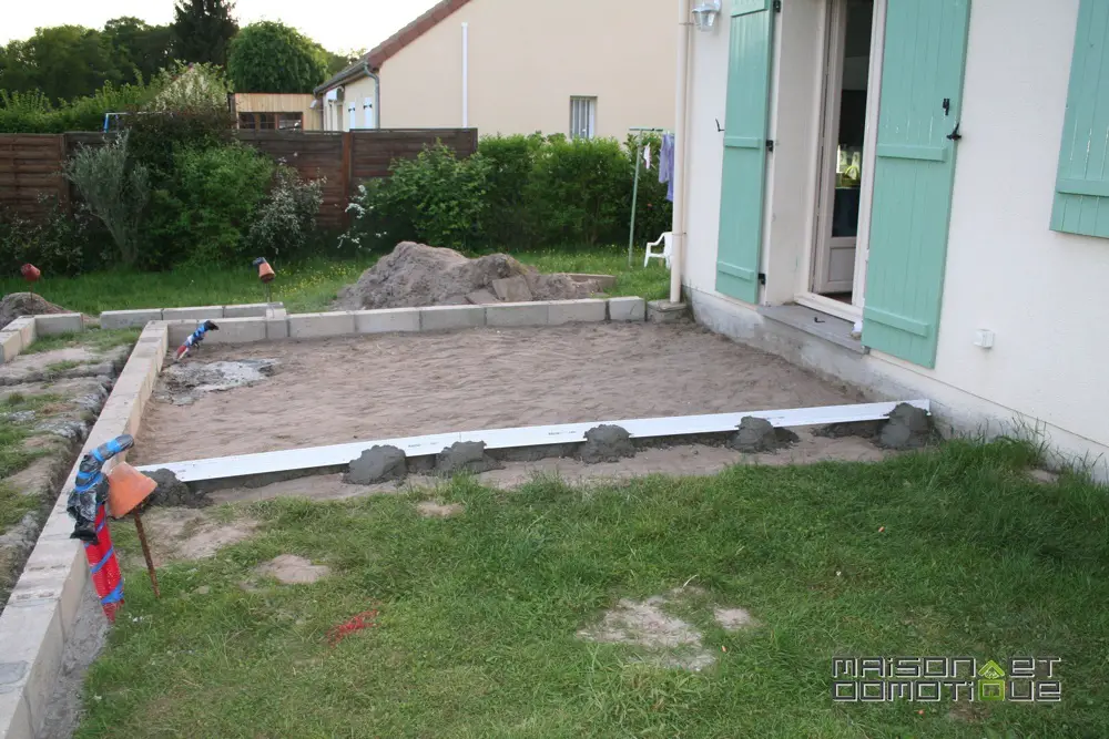 Mettre a niveau terrasse beton