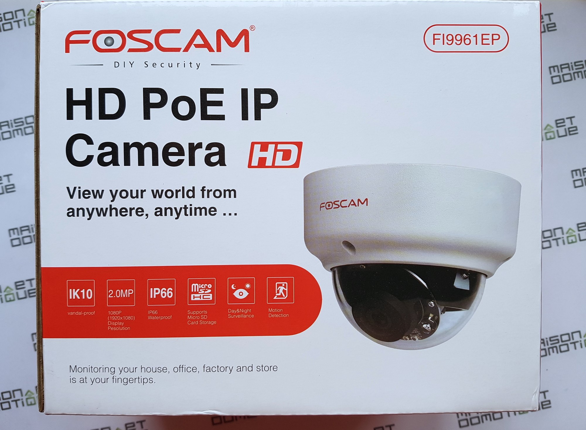 Caméra IP extérieure PoE Dôme antivandalisme IR 20m - Foscam D2EP