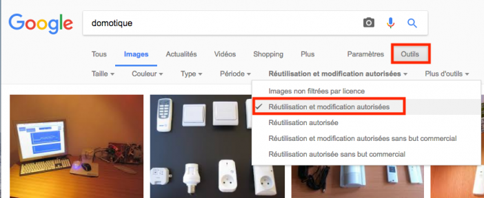 filtre google images