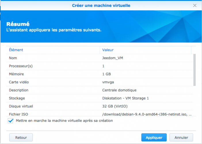 jeedom synology virtual machine 7