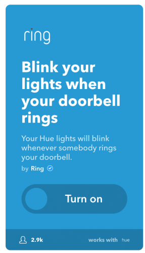 ring hue ifttt