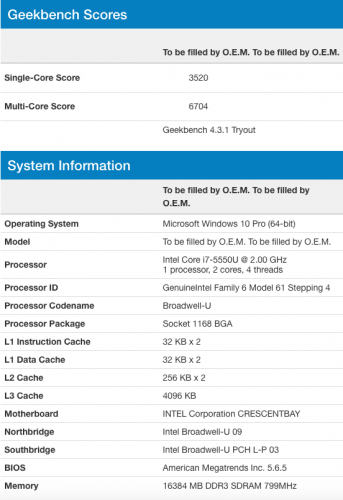 geekbench hystou