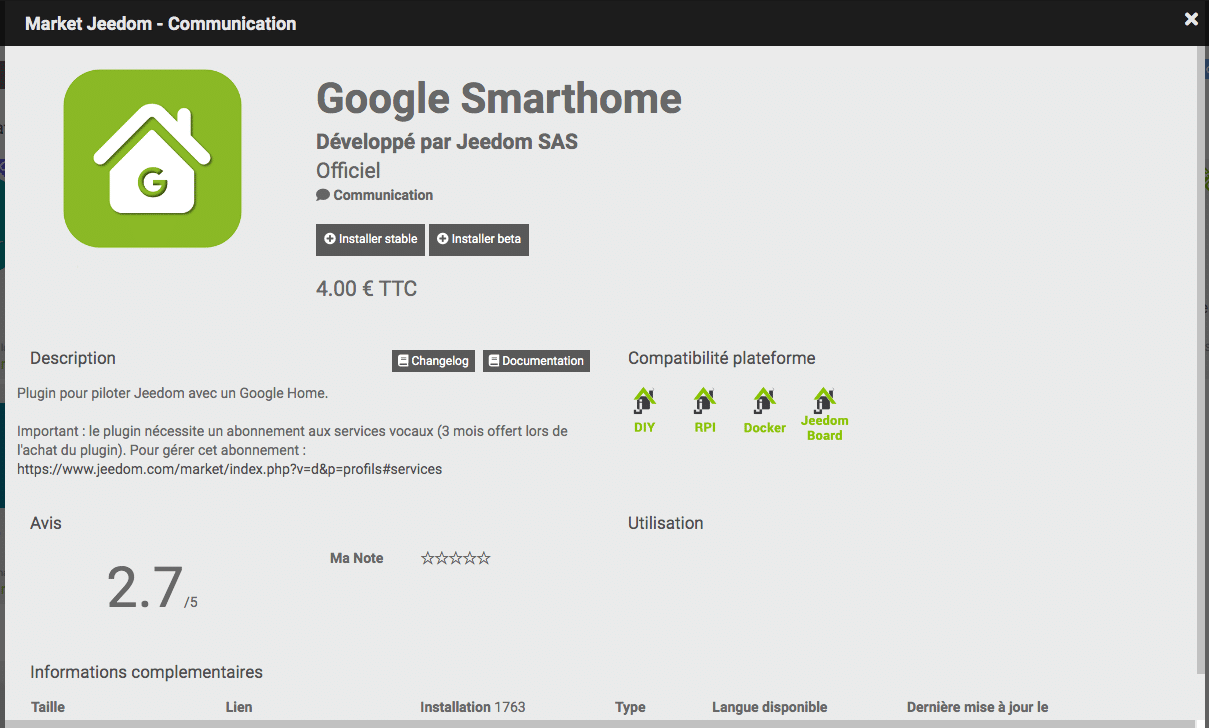 La température des Alexa Echo 4 remonte maintenant dans Jeedom