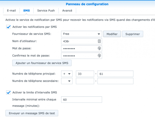 sms free synology 7