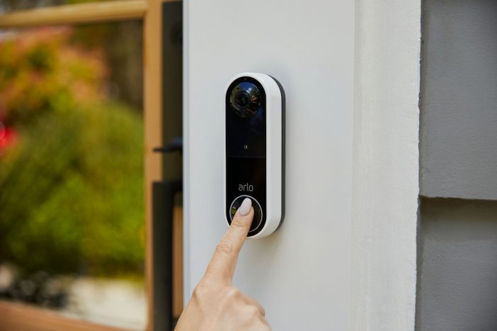 essential video doorbell wire free avd2001 lifestyle doorbell press