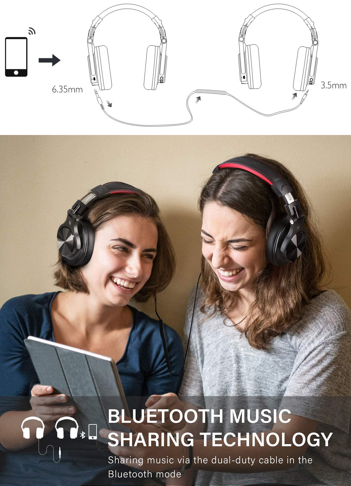Casque Bluetooth 50 Heures d'Autonomie OneOdio A70 Casque Audio