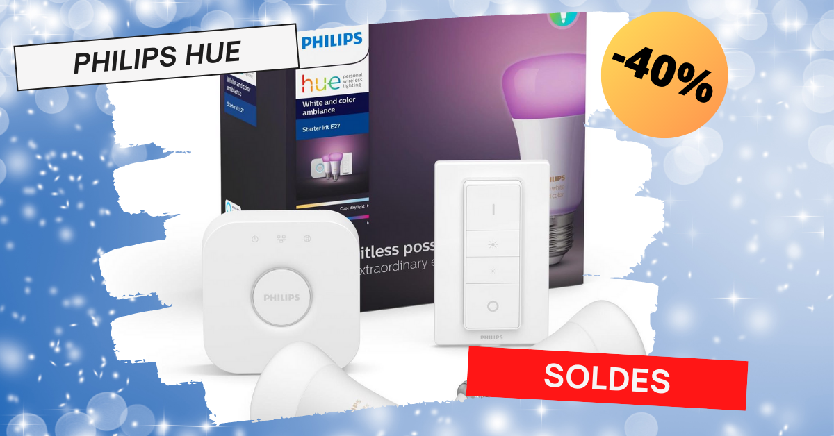 Le pack Philips Hue avec 2 Ampoules White & Colors + Pont + Echo Dot 3 à 84  €