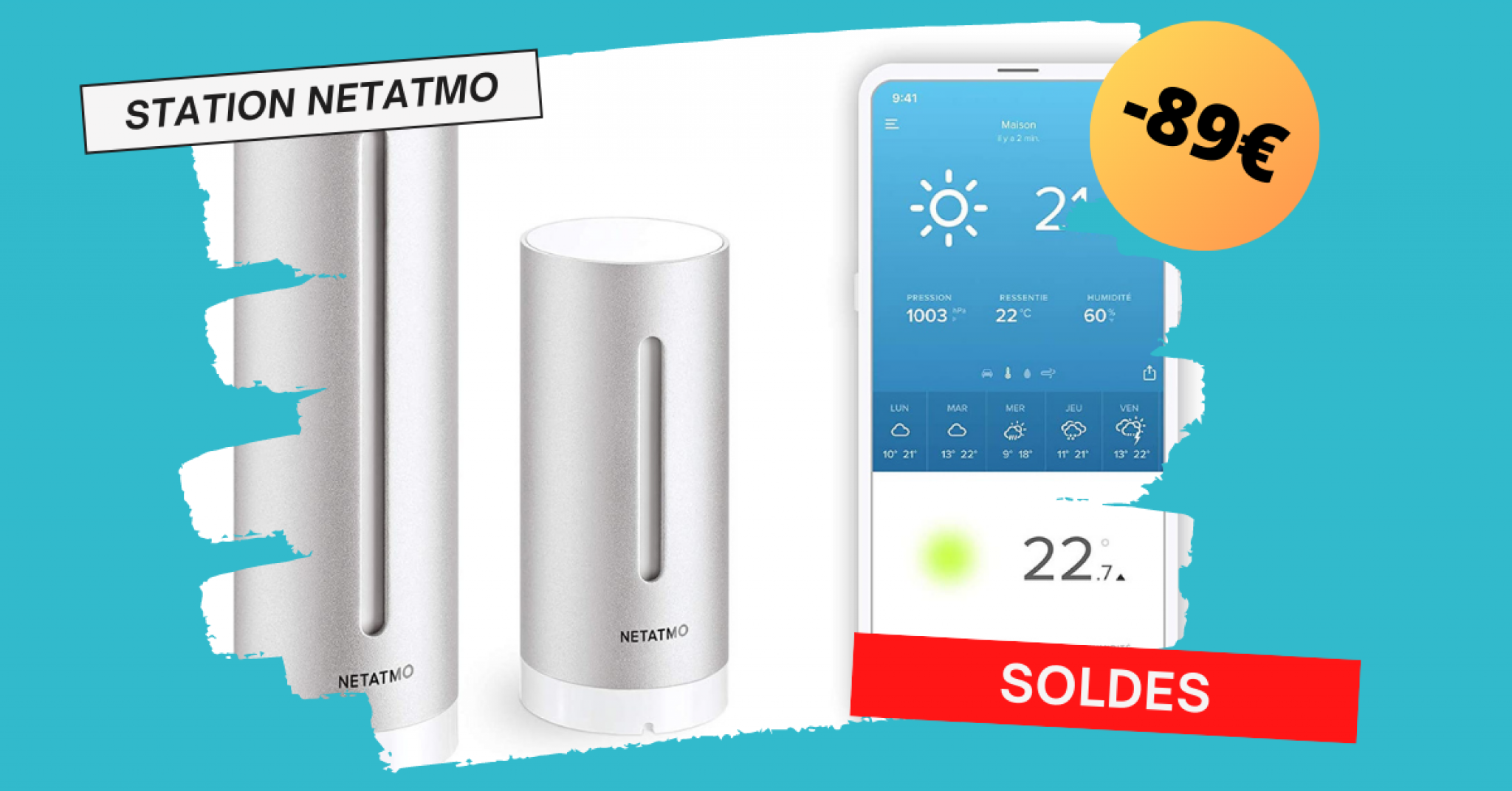 Station météo connectée Netatmo à 89€ au lieu de 169€