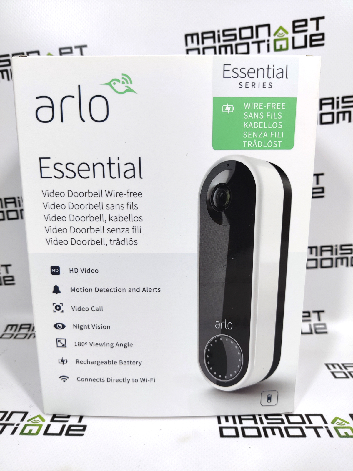 Arlo Vidéo Doorbell Sonnette connectée Wifi Sans fil Caméra HD & Son  Carillon Chime 2, Audio bidirectionnel, détection mouvement, sirène, Essai  Arlo Secure inclus : : High-Tech