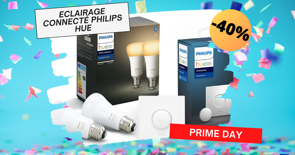 Kit de démarrage Philips Hue White Ambiance : 3 ampoules E27 + pont +  télécommande - Ampoule connectée - Achat & prix