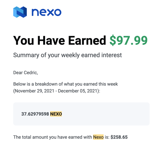 nexo interets