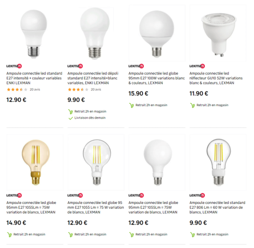 leroy merlin nouvelles ampoules bluetooth zigbee lexman