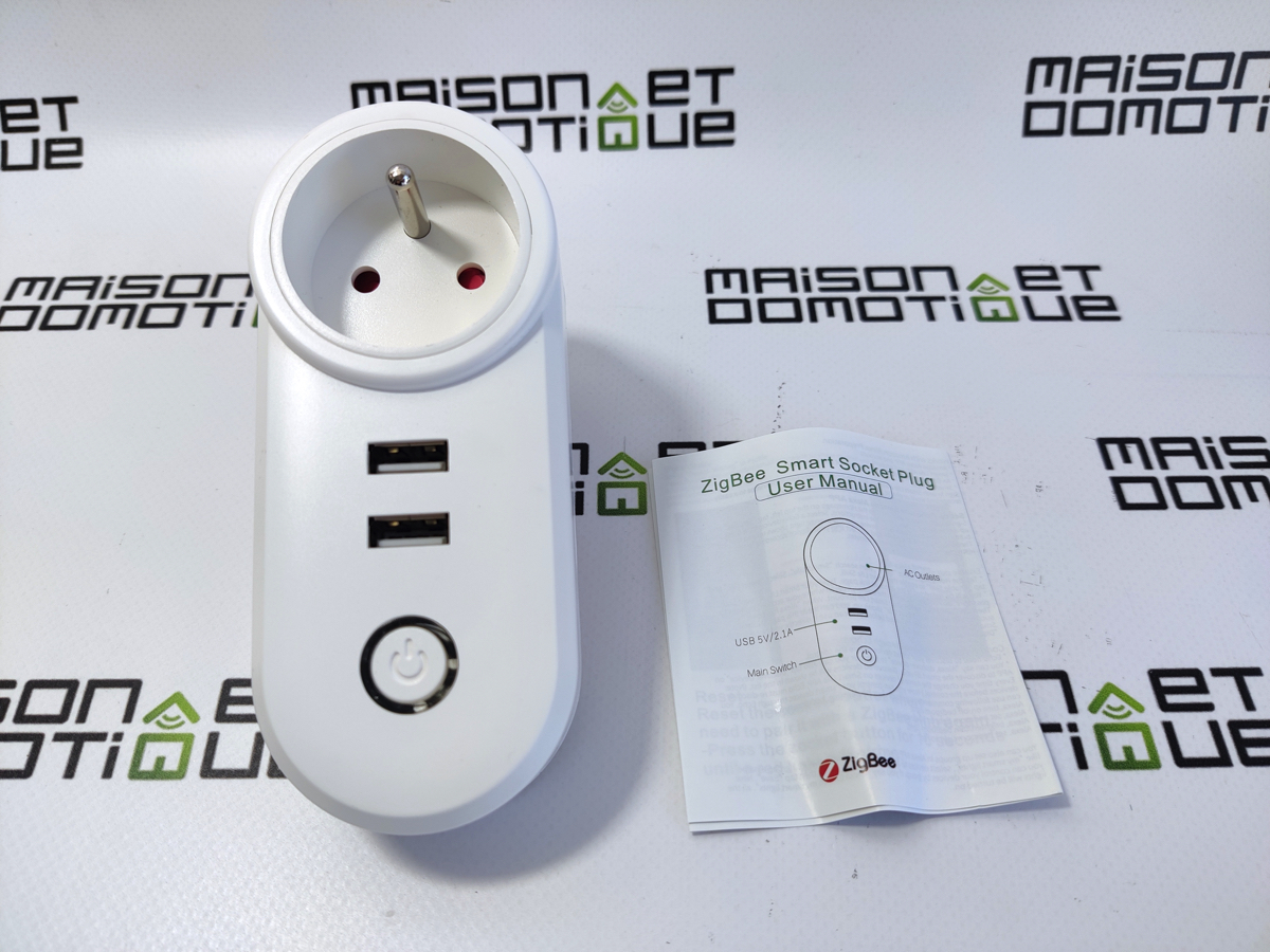 MOES - Prise connectée Zigbee 3.0 + 2 ports USB pilotables version FR