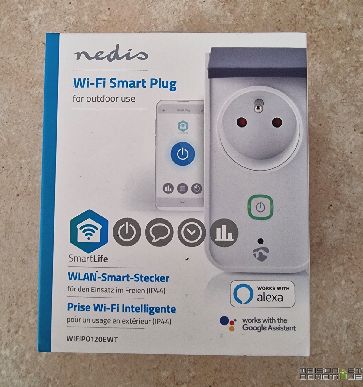 Prise connectée Nedis Prise intelligente SmartLife Wi-Fi IP44