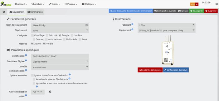 test lixee xlinky zigbee teleinfo 7