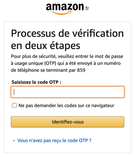 double authentification amazon