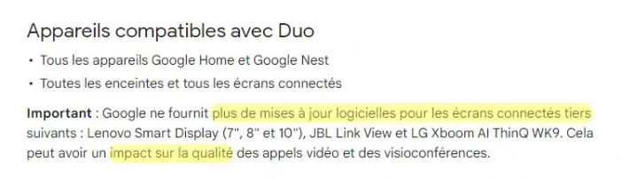 avertissement fin mise a jour smart displays google assistant jpg