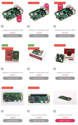 rupture de stock rpi