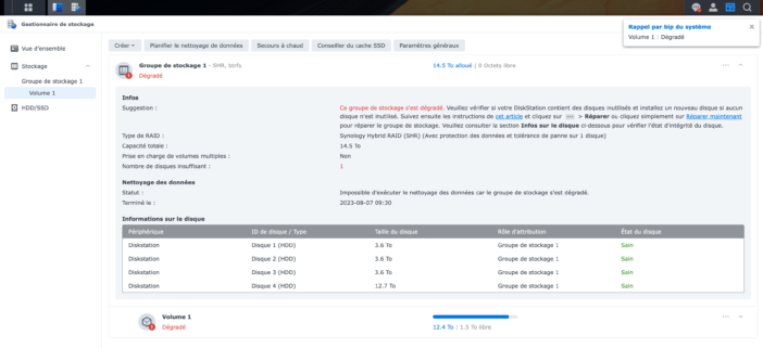 remplacer hdd synology 3