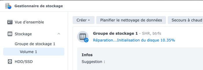 remplacer hdd synology 7