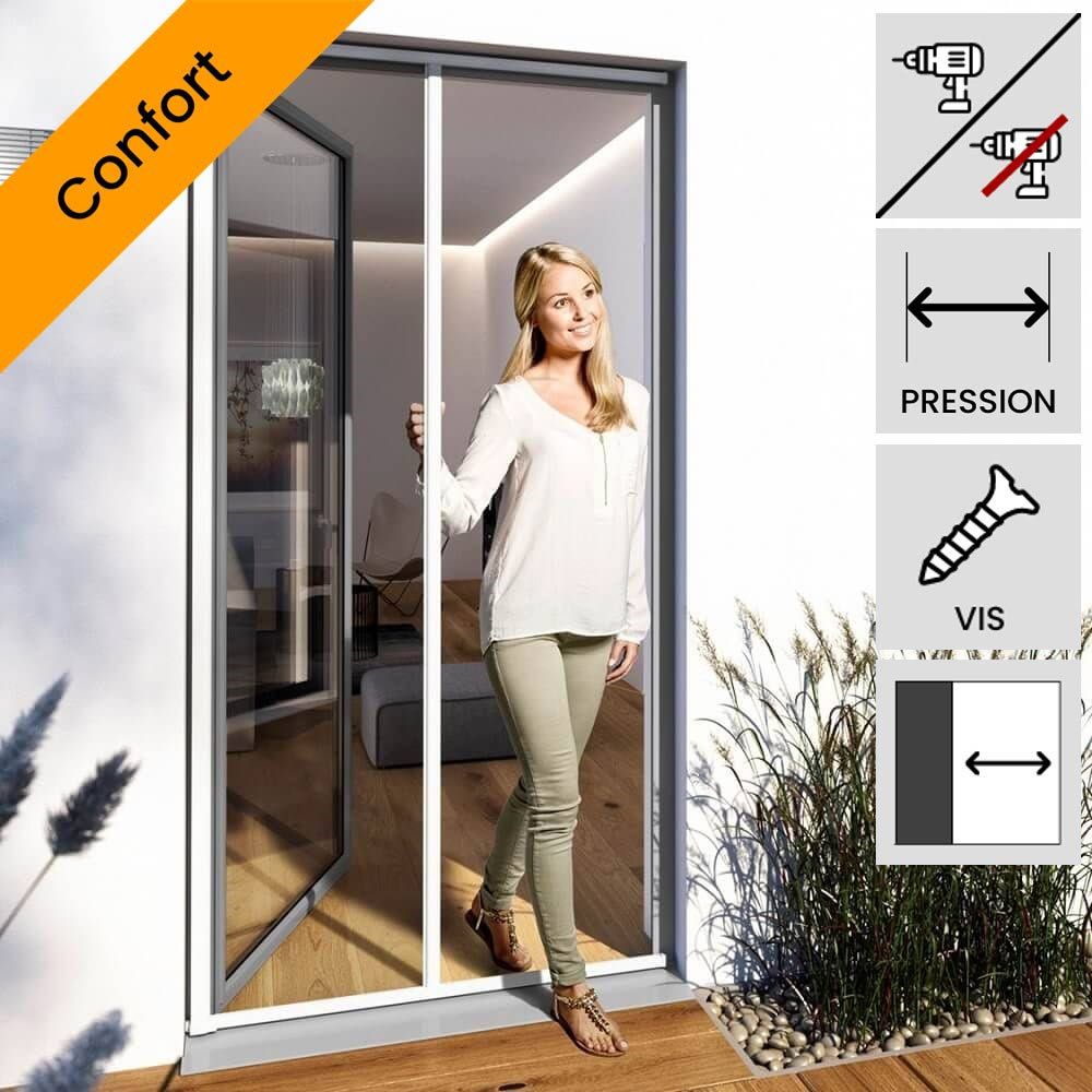 Moustiquaire enroulable pour porte confort