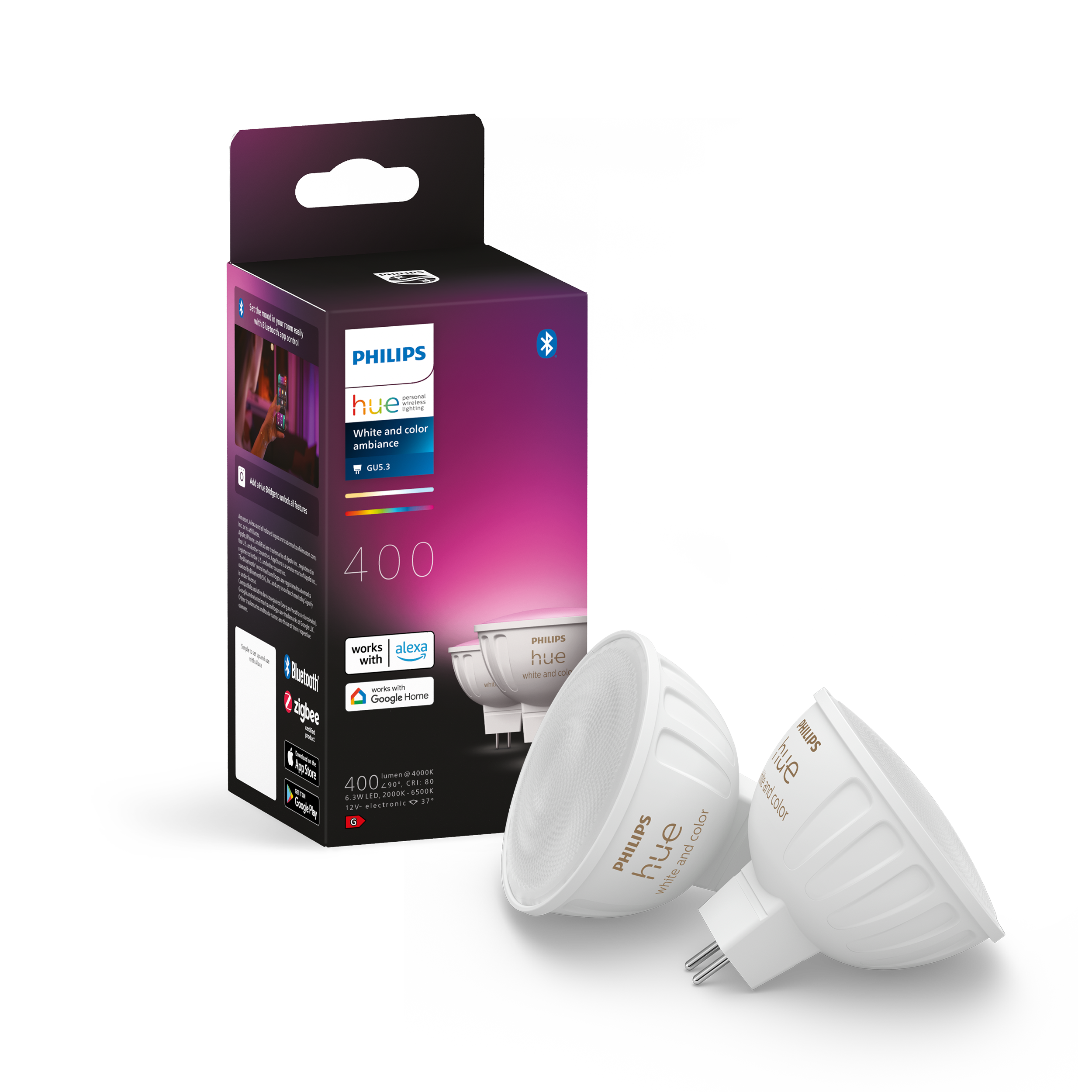 Ampoule blanche Philips Hue Somfy 1822511 - Eclairage connecté