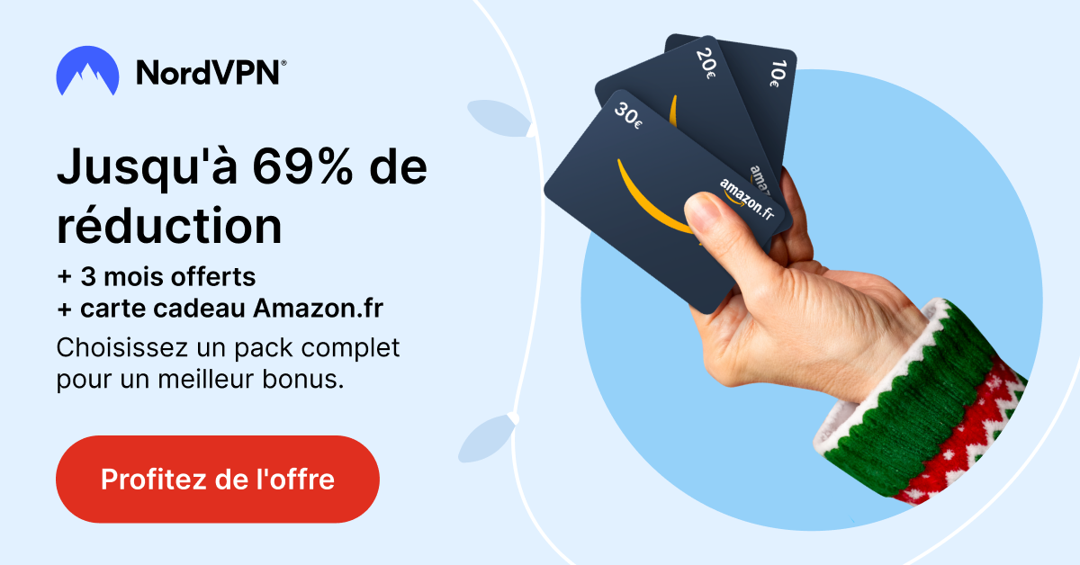 Offre NordVPN de Noel: 69% de réduction + 3 mois gratuits + carte cadeau   !! - Maison et Domotique