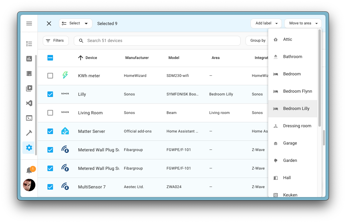 data tables assign to area