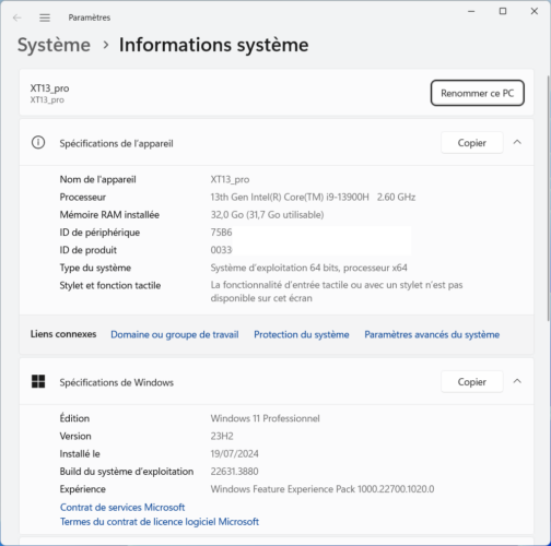 Test du Geekom XT13 Pro : un Mini PC avec processeur Intel i9 ! 16 screenshot 2024 07 19 102355
