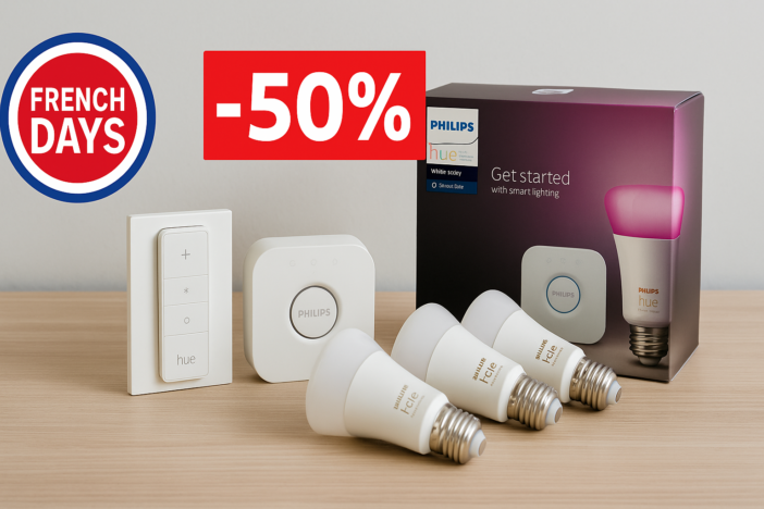 Promo à saisir : Kit de démarrage 3 ampoules connectées Philips Hue White et Color E27 -47% à découvrir aujourd'hui ! 1 chatgpt image may 2 2025 09 50 26 am