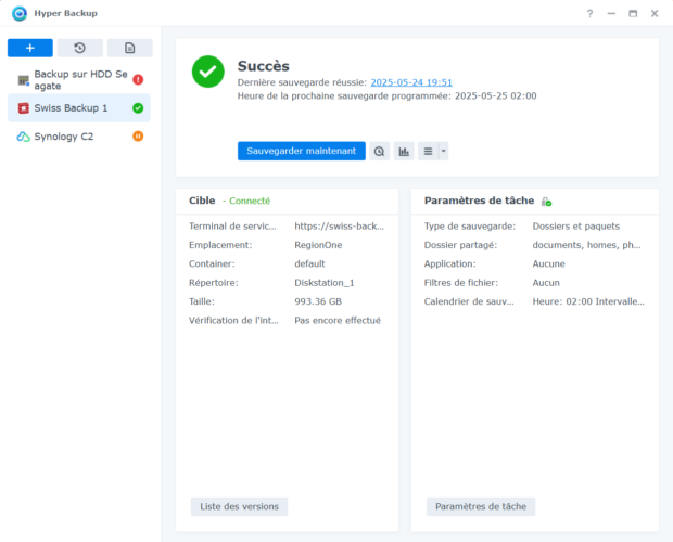 Swiss Backup: comment sauvegarder son Nas Synology facilement et à pas cher ? 25 capture decran 2025 05 24 210731