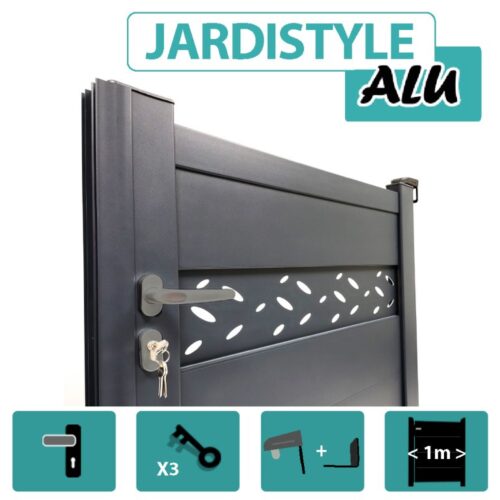 Portillon Aluminium Gris Anthracite Lame Design