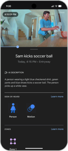 gemini for home camera features 03 ai description