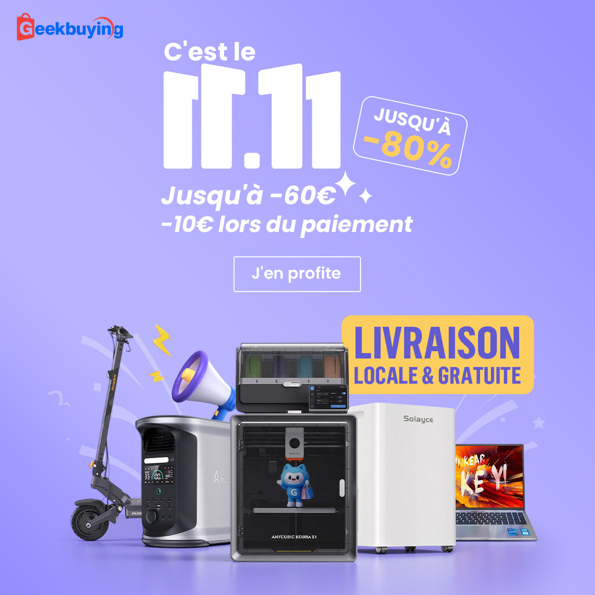 Single Day 11.11 chez Geekbuying : jusqu’à –80 % + coupons cumulables 10 11 geekbuying