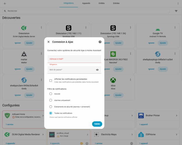 install ajax Home assistant 08