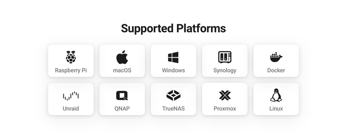 Homey Self-Hosted Server débarque : Homey sur Raspberry Pi, Docker, Synology, Proxmox… 1 homey self hosted server compatible platforms