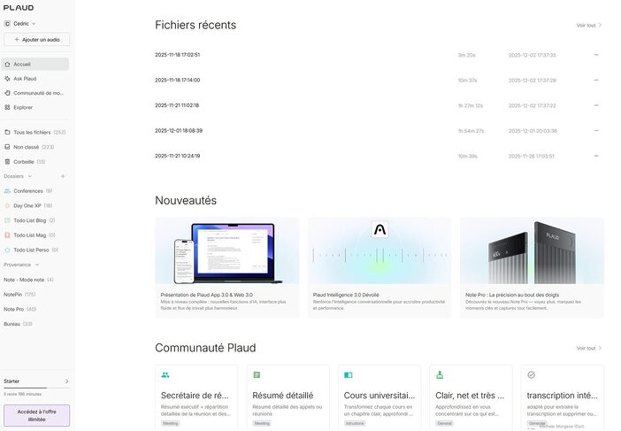 J’ai testé le Plaud Note Pro : le dictaphone boosté à l’IA qui me fait gagner 10h/semaine 12 plaud web