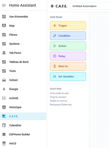 C.A.F.E. dans Home Assistant : des automatisations façon Node-RED… sans Node-RED 5 cafe menu