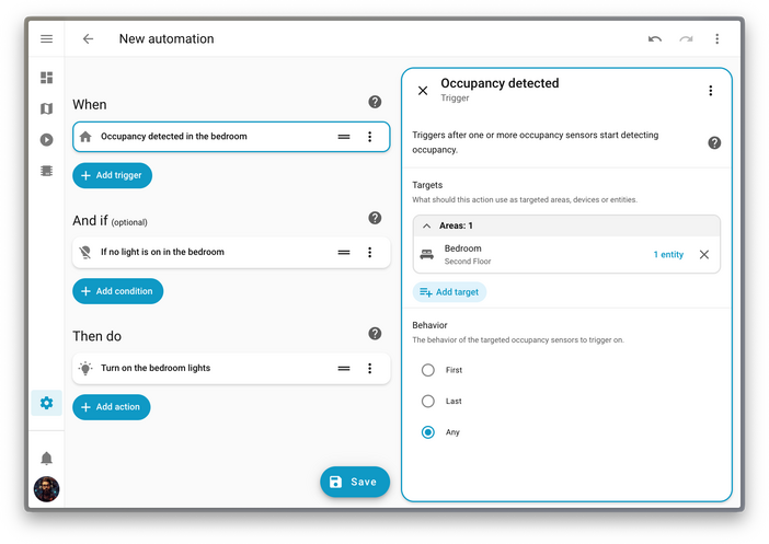 Home Assistant 2026.1 : 재설계된 모바일 탐색, 프로토콜 메뉴, 그리고 품질이 향상된 통합 2 purpose specific triggers