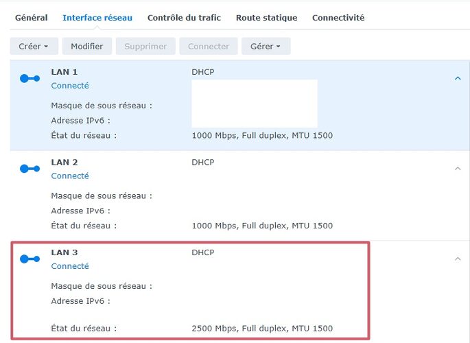 interfaces reseau synology