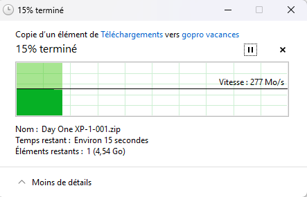 transfert pc vers nas