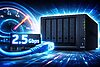 Illustration d’un NAS Synology optimisé en réseau 2,5 Gb/s pour améliorer les vitesses de transfert.