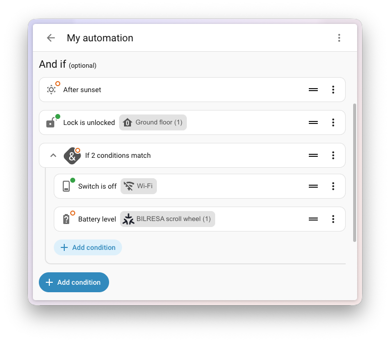 automation condition live test