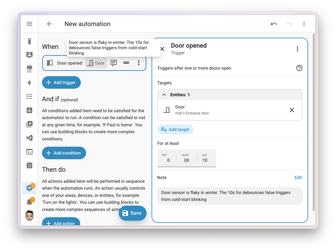 automation item note
