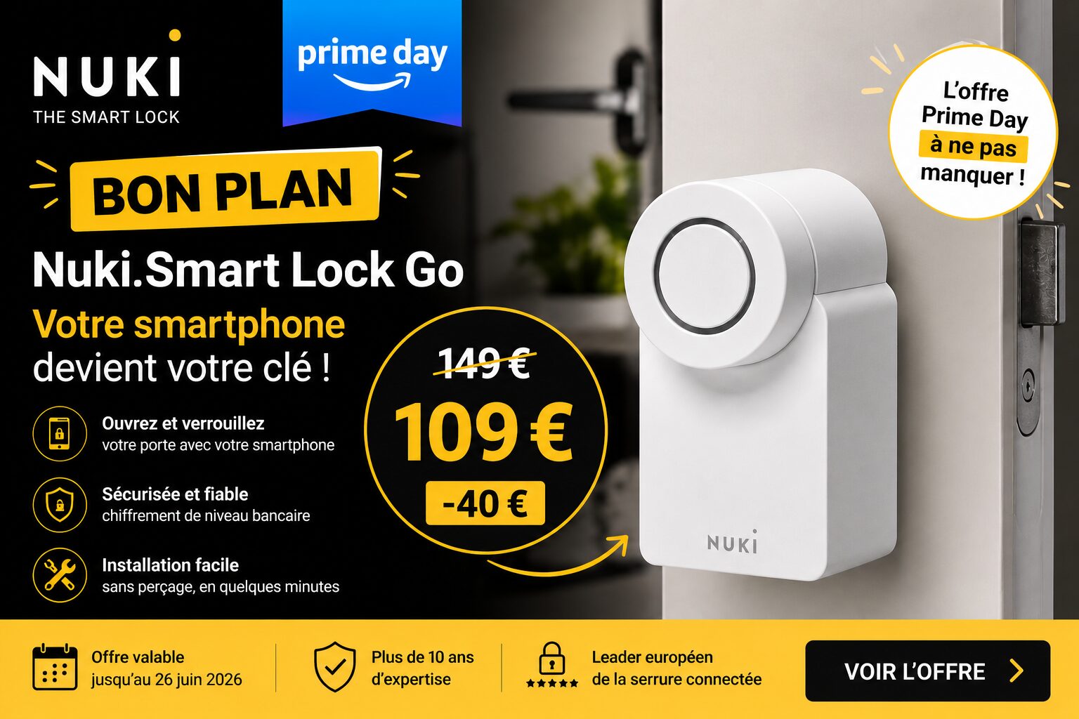 Prime Day Amazon : les serrures connectées Nuki en promotion, dès 109 € 1 chatgpt image 19 juin 2026 09 42 46