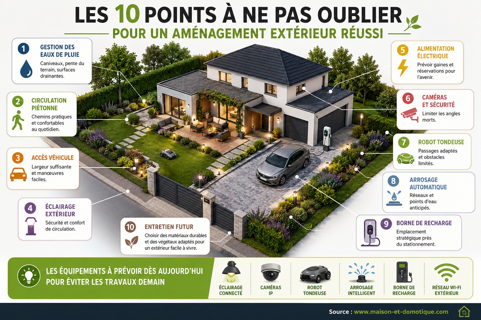 Comment préparer son jardin aux équipements connectés de demain 1 infographie amenagements exterieurs maison connectee